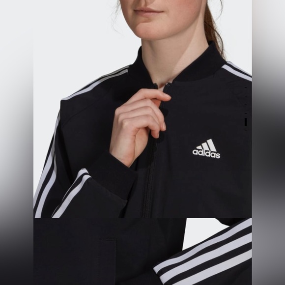 NWT Women Size Small Adidas Essentials 3-Stripes Multi-sport Track Jacket Black - Picture 5 of 13